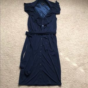 Max & Cleo Navy Peacoat Button Up Dress